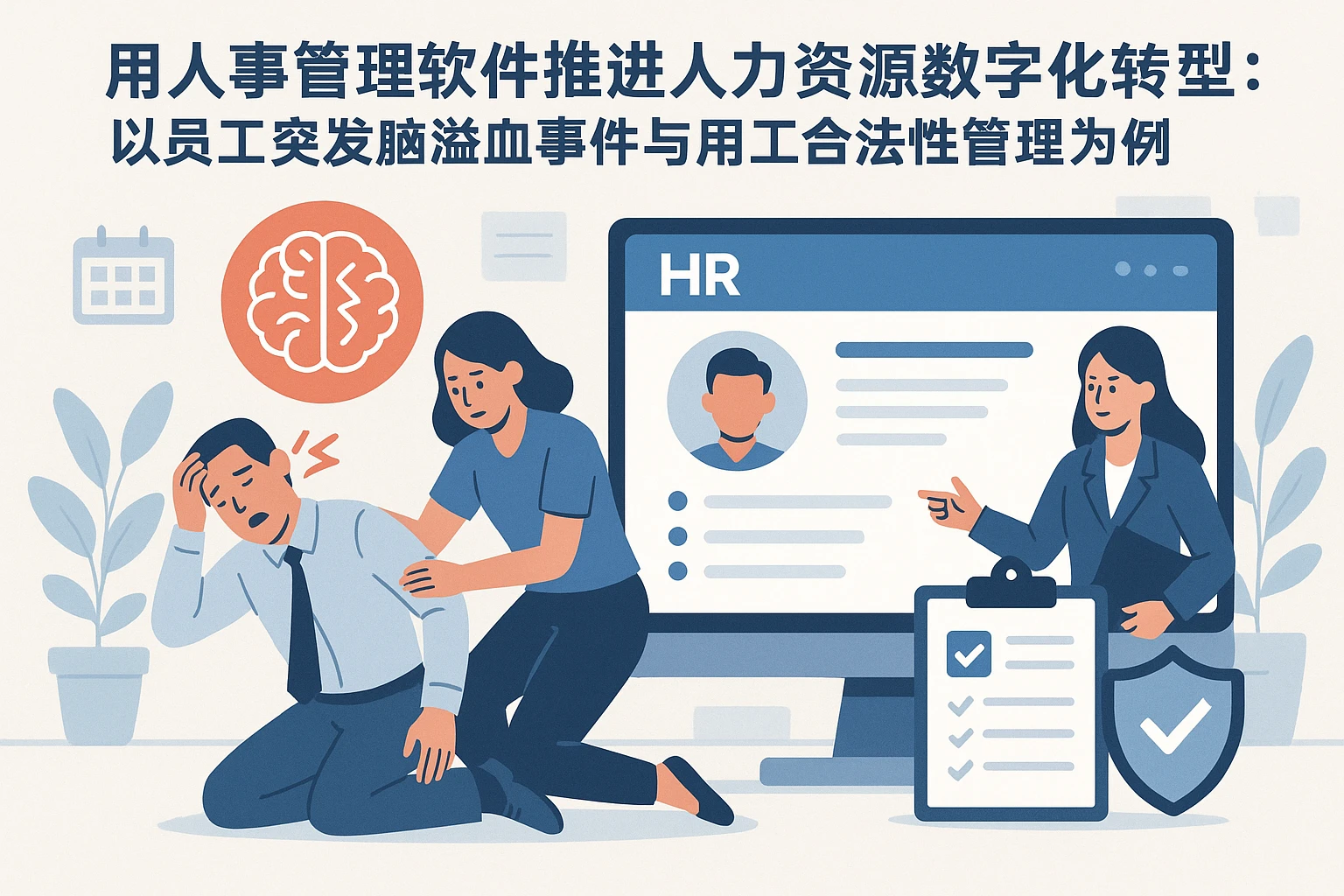 用人事管理软件推进人力资源数字化转型：以员工突发脑溢血事件与用工合法性管理为例