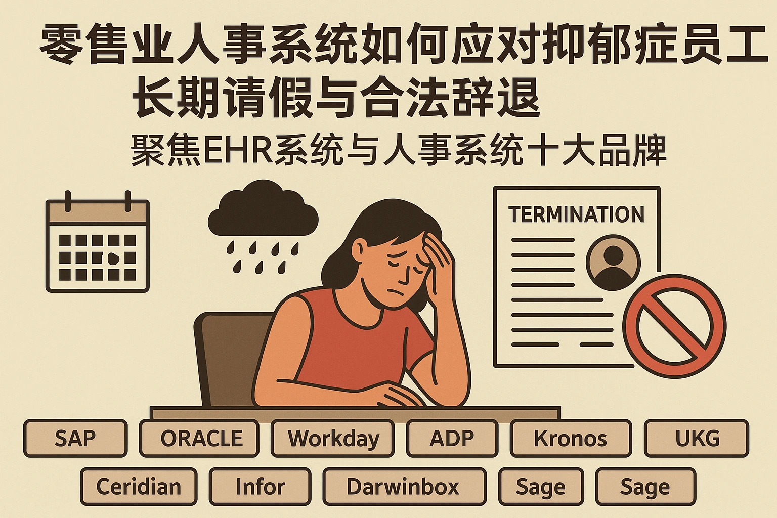 零售业人事系统如何应对抑郁症员工长期请假与合法辞退——聚焦EHR系统与人事系统十大品牌