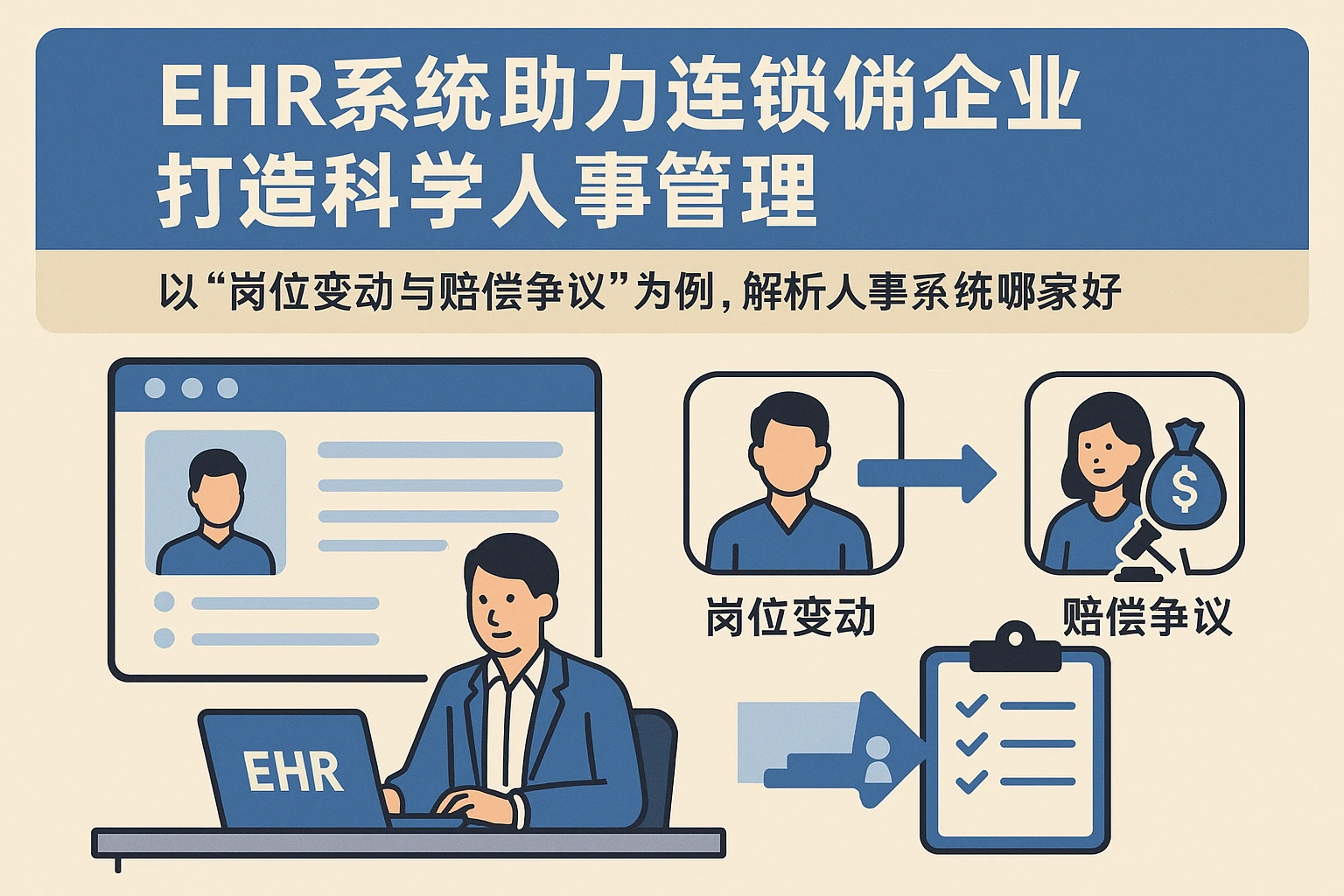 EHR系统助力连锁企业打造科学人事管理——以“岗位变动与赔偿争议”为例，解析人事系统哪家好