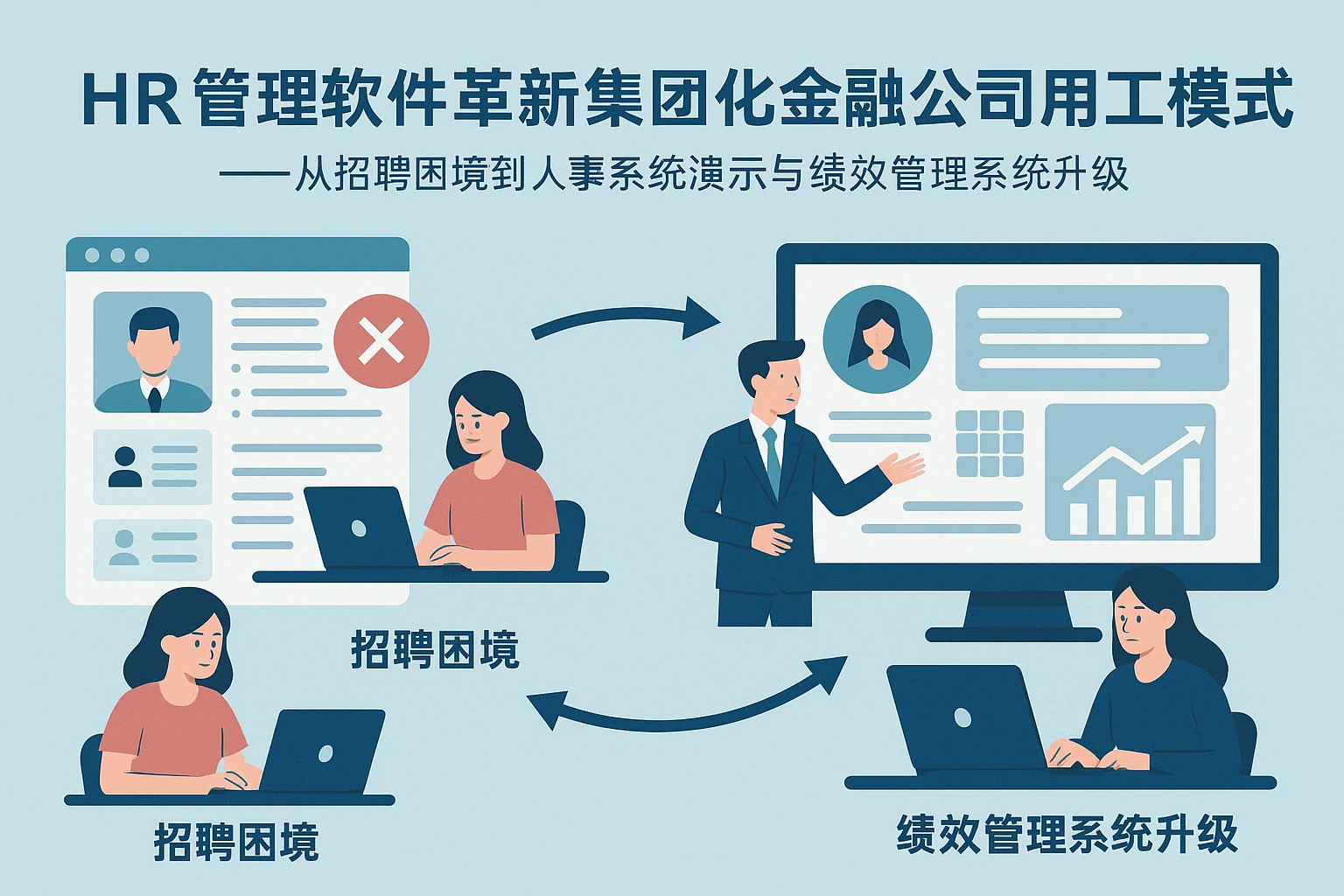 HR管理软件革新集团化金融公司用工模式——从招聘困境到人事系统演示与绩效管理系统升级