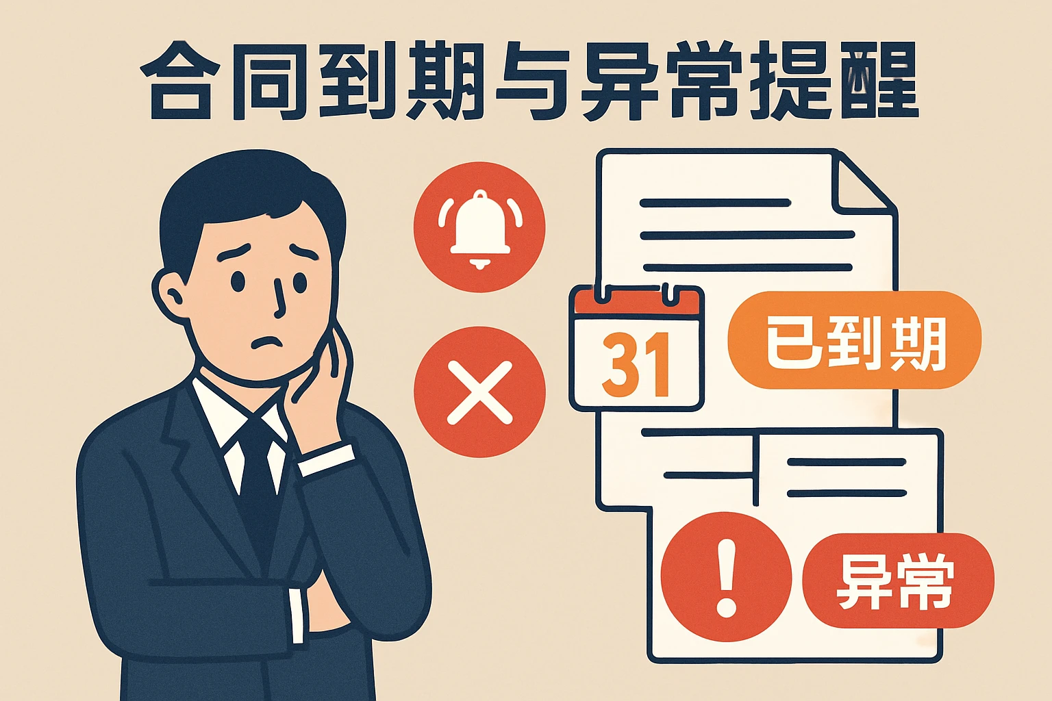 合同到期与异常提醒