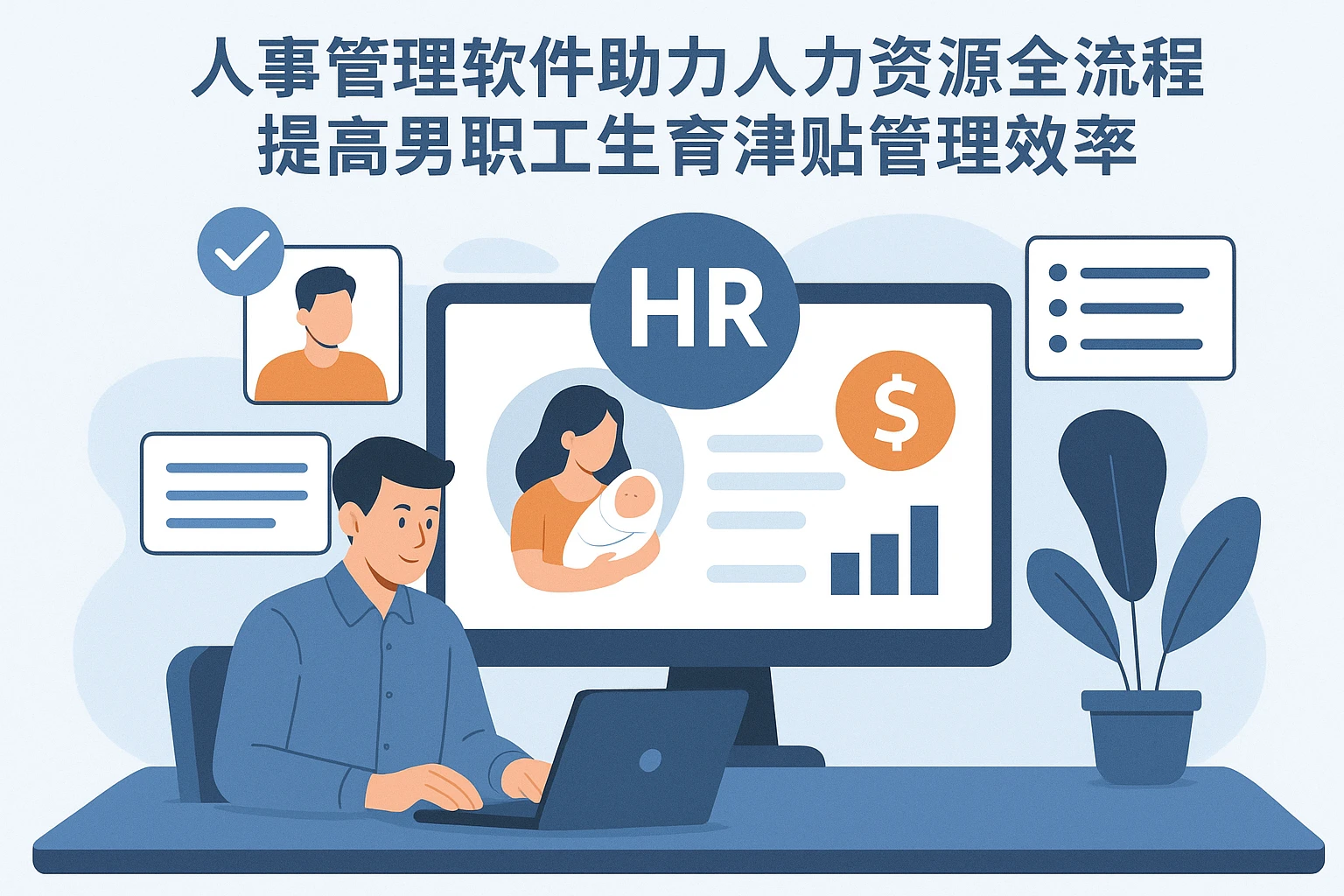 人事管理软件助力人力资源全流程系统，提高男职工生育津贴管理效率