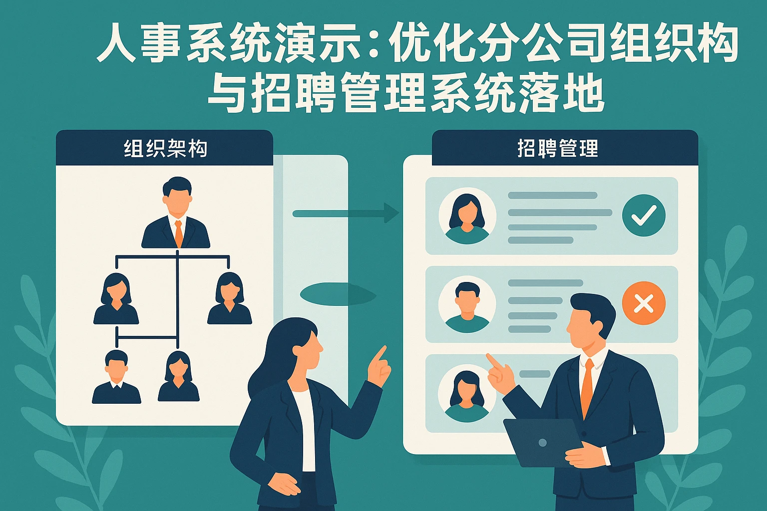 人事系统演示：优化分公司组织架构与招聘管理系统落地