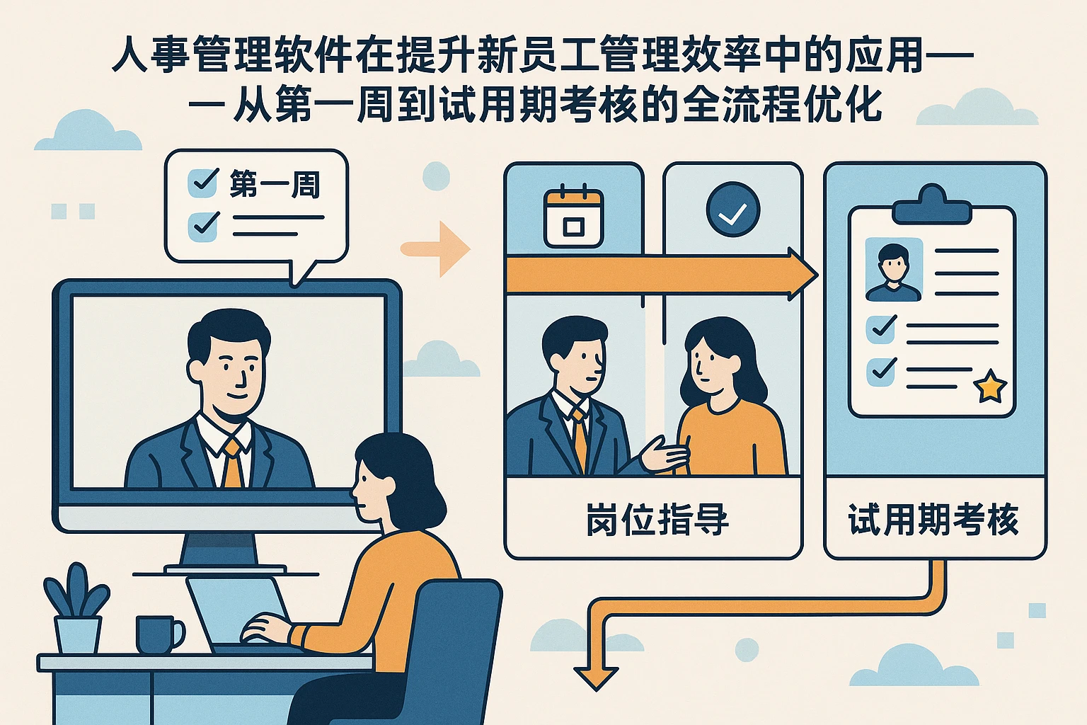 人事管理软件在提升新员工管理效率中的应用——从第一周到试用期考核的全流程优化