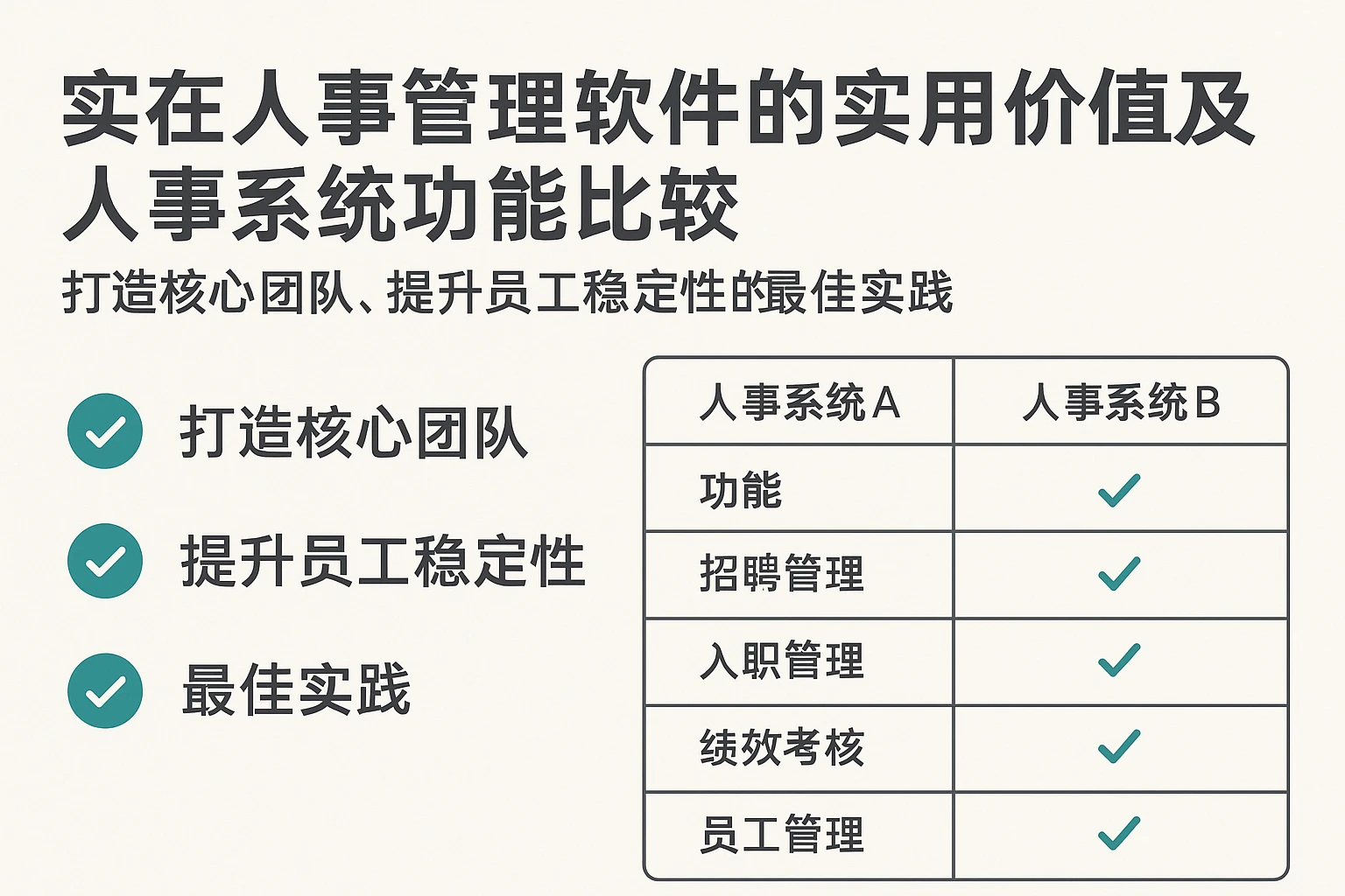 人事管理软件的实用价值及人事系统功能比较——打造核心团队、提升员工稳定性的最佳实践