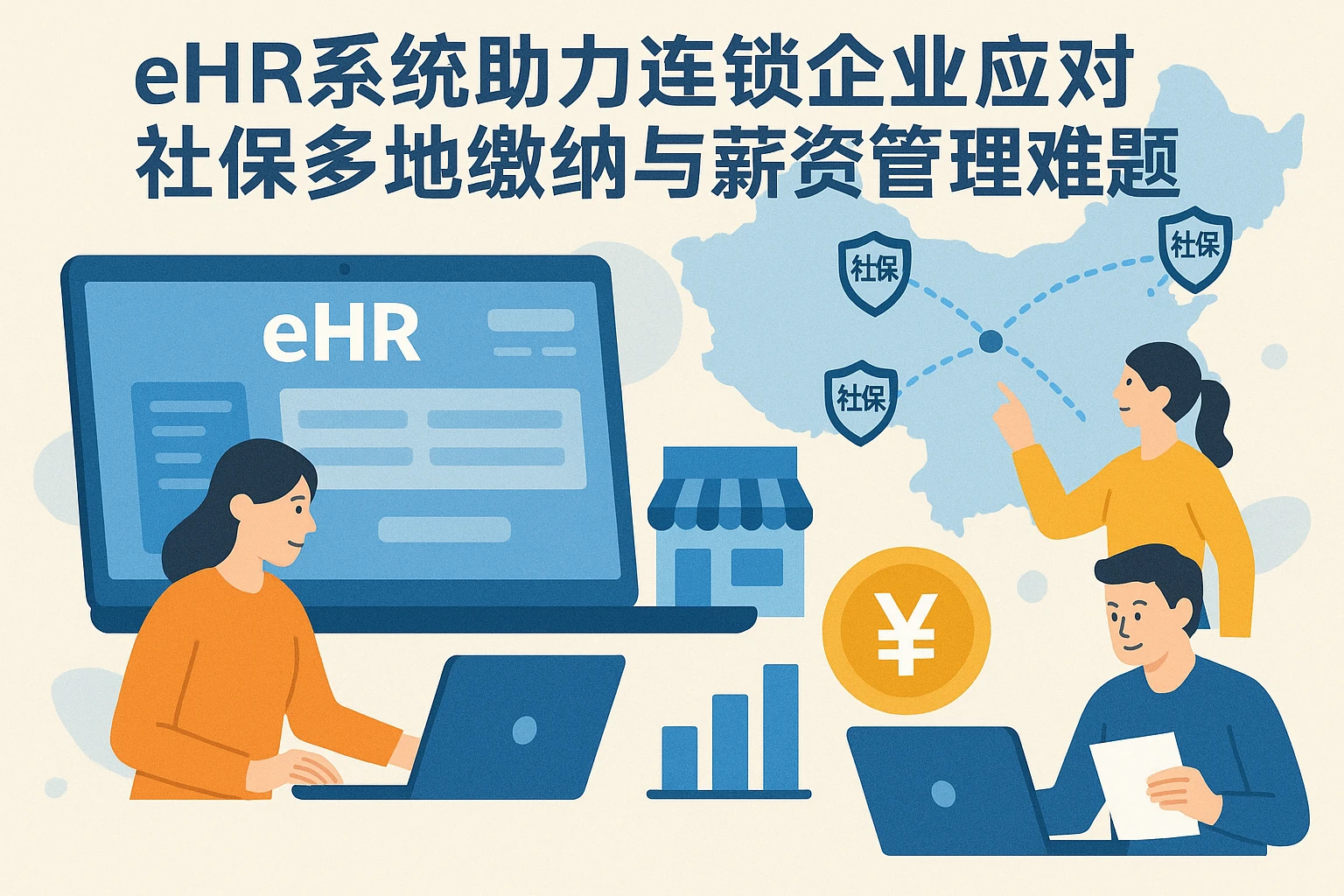 eHR系统助力连锁企业应对社保多地缴纳与薪资管理难题