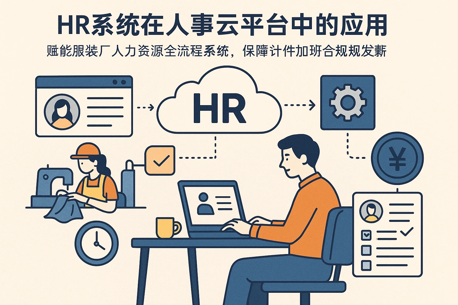 HR系统在人事云平台中的应用——赋能服装厂人力资源全流程系统，保障计件加班合规发薪
