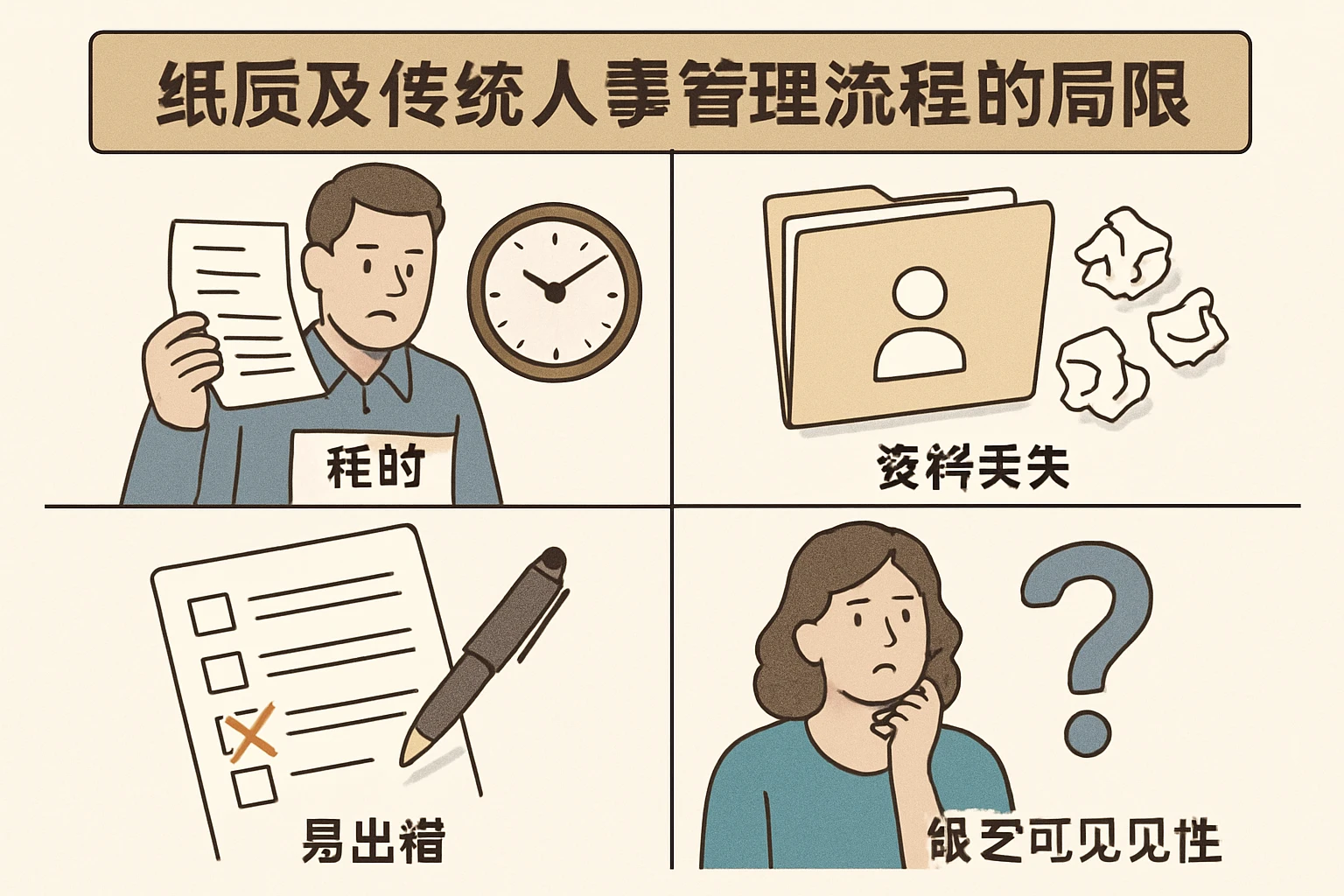 纸质及传统人事管理流程的局限