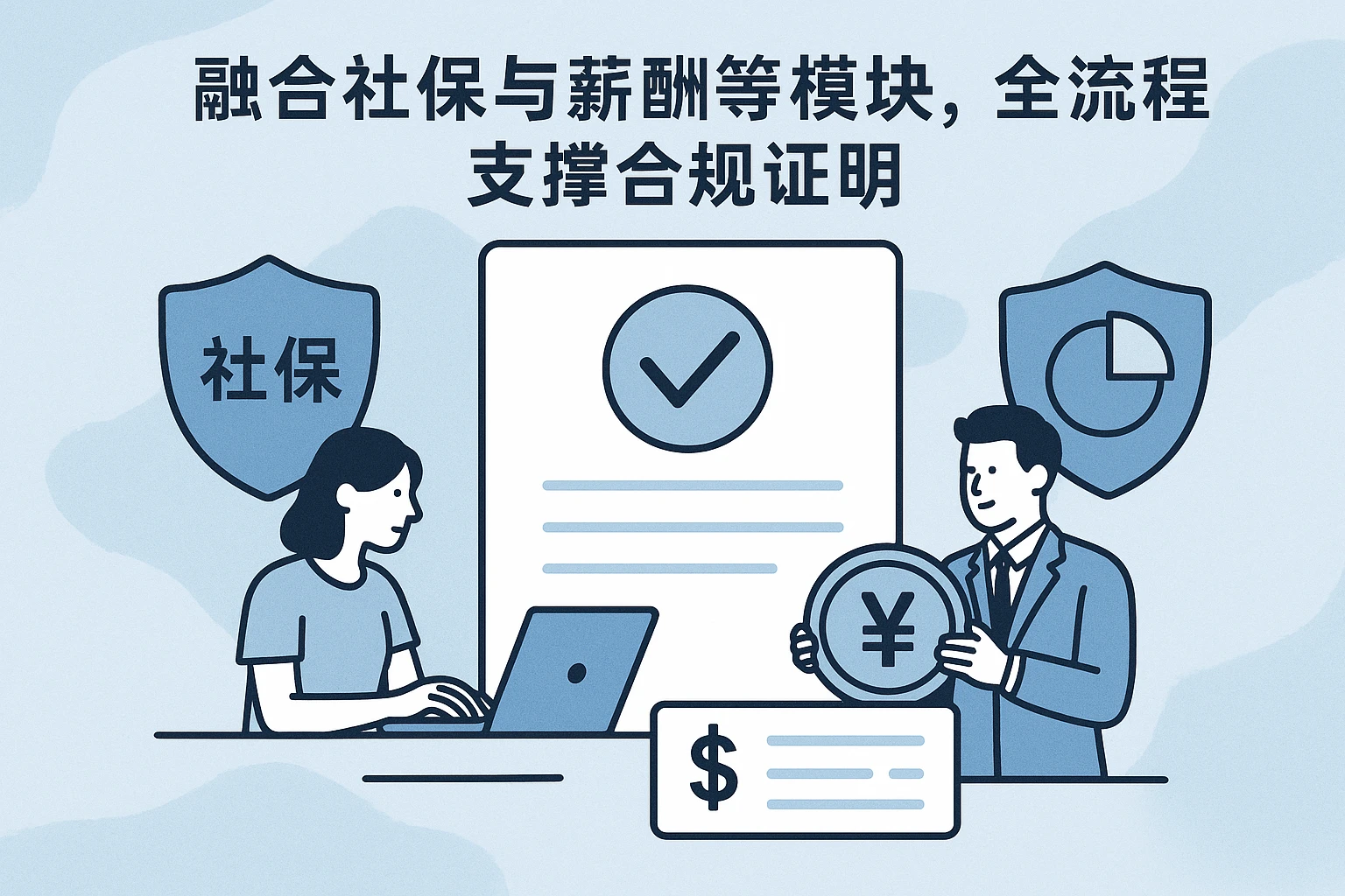 融合社保与薪酬等模块，全流程支撑合规证明