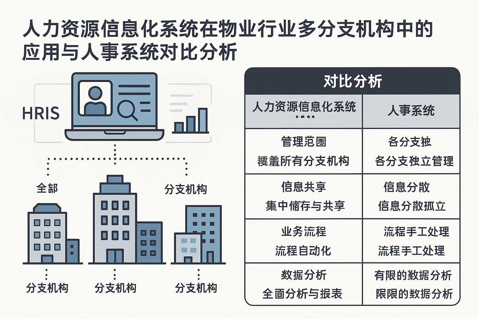 人力资源信息化系统在物业行业多分支机构中的应用与人事系统对比分析
