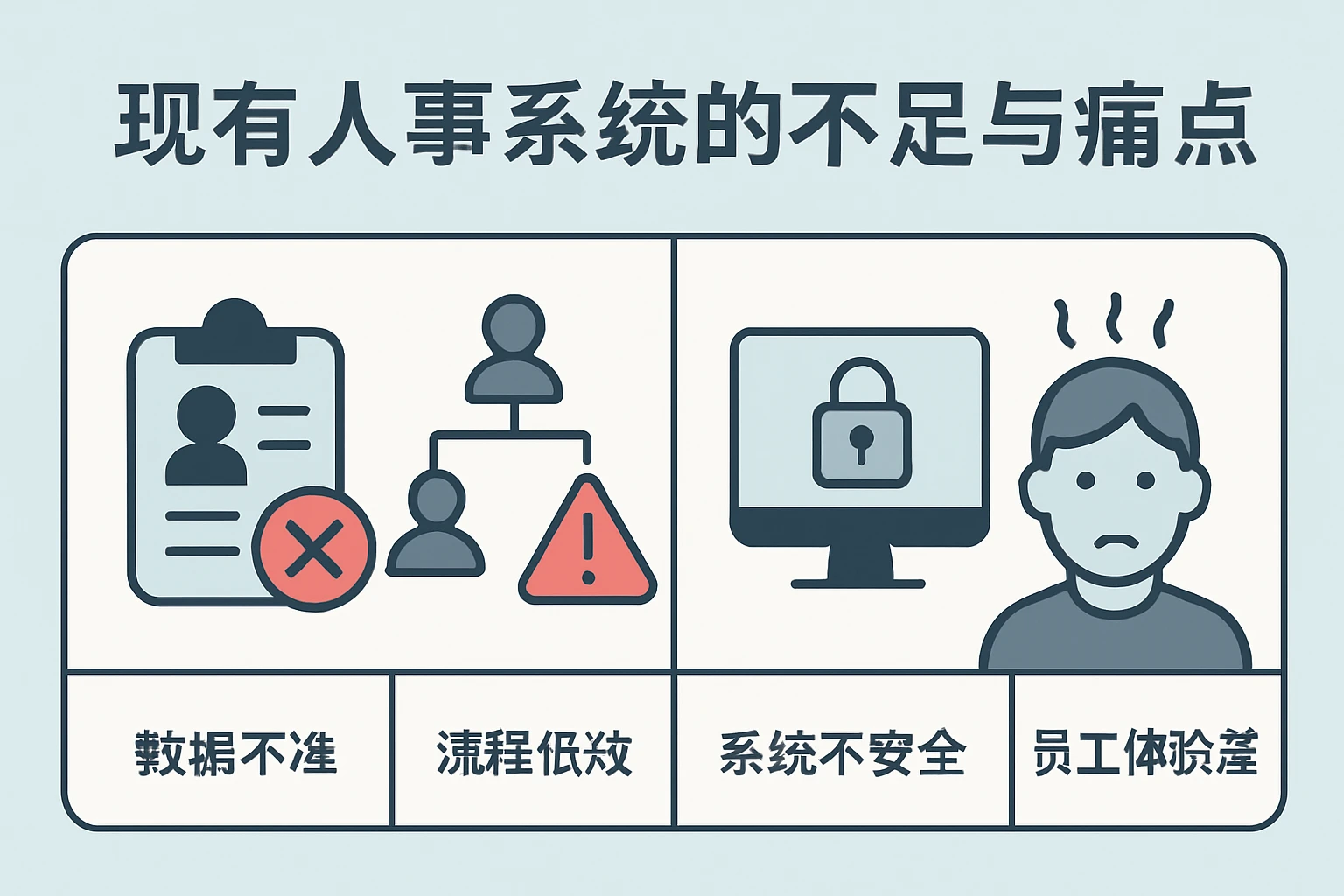 现有人事系统的不足与痛点