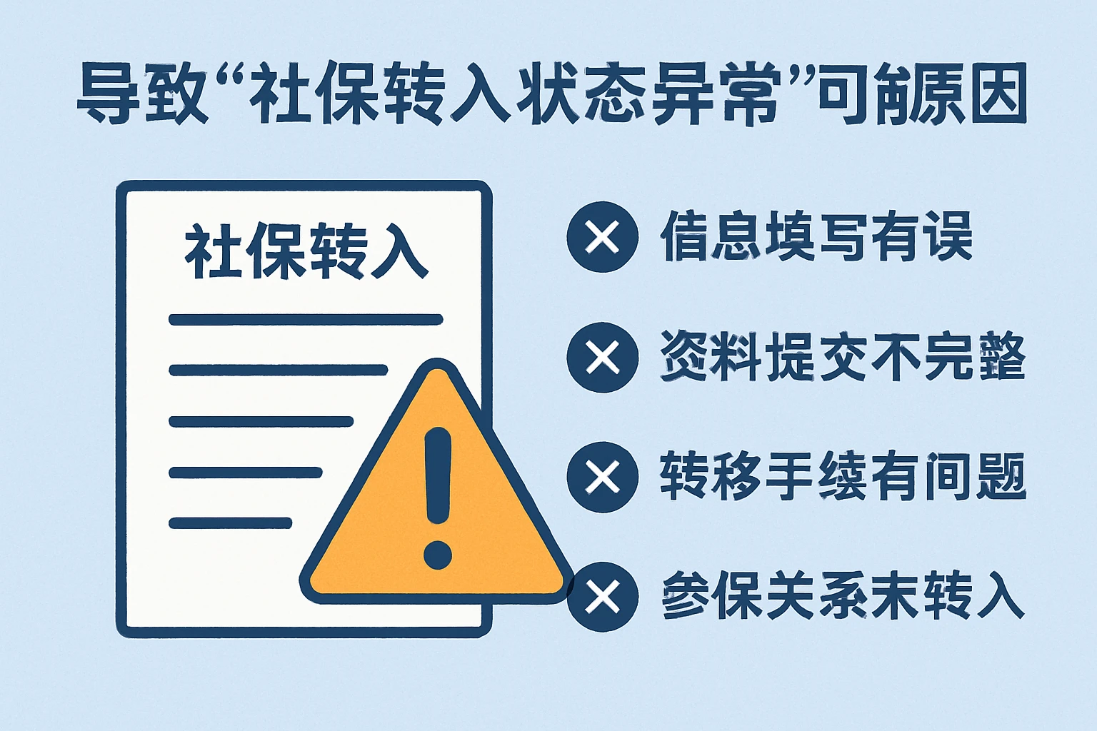 导致“社保转入状态异常”的可能原因