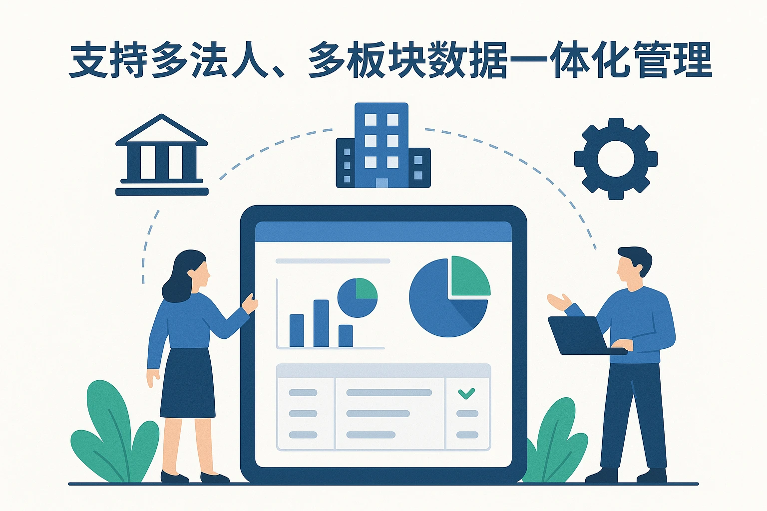支持多法人、多板块数据一体化管理