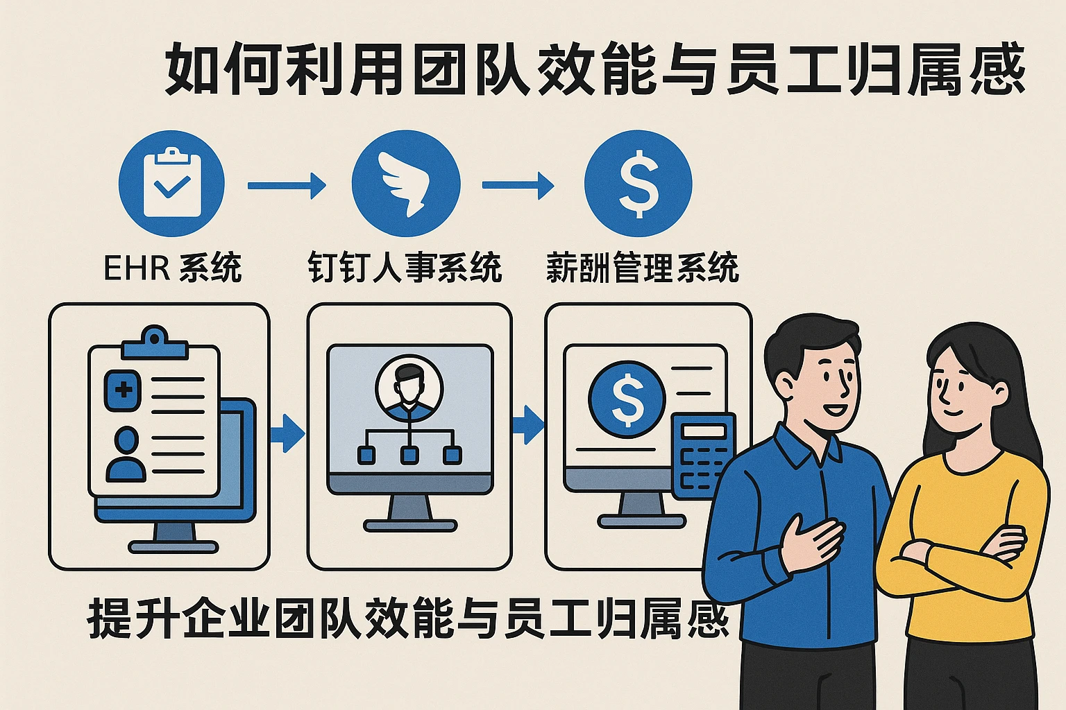 如何利用EHR系统、钉钉人事系统与薪酬管理系统提升企业团队效能与员工归属感