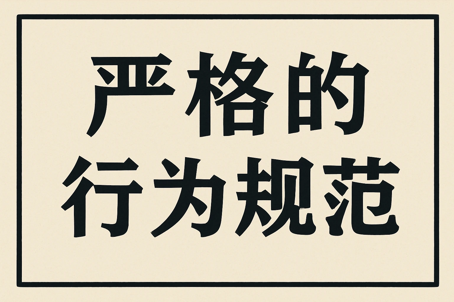 严格的行为规范