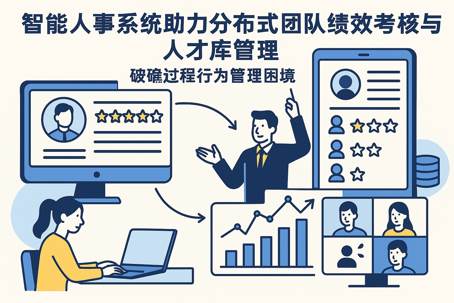 智能人事系统助力分布式团队绩效考核与人才库管理——破解过程行为管理困境