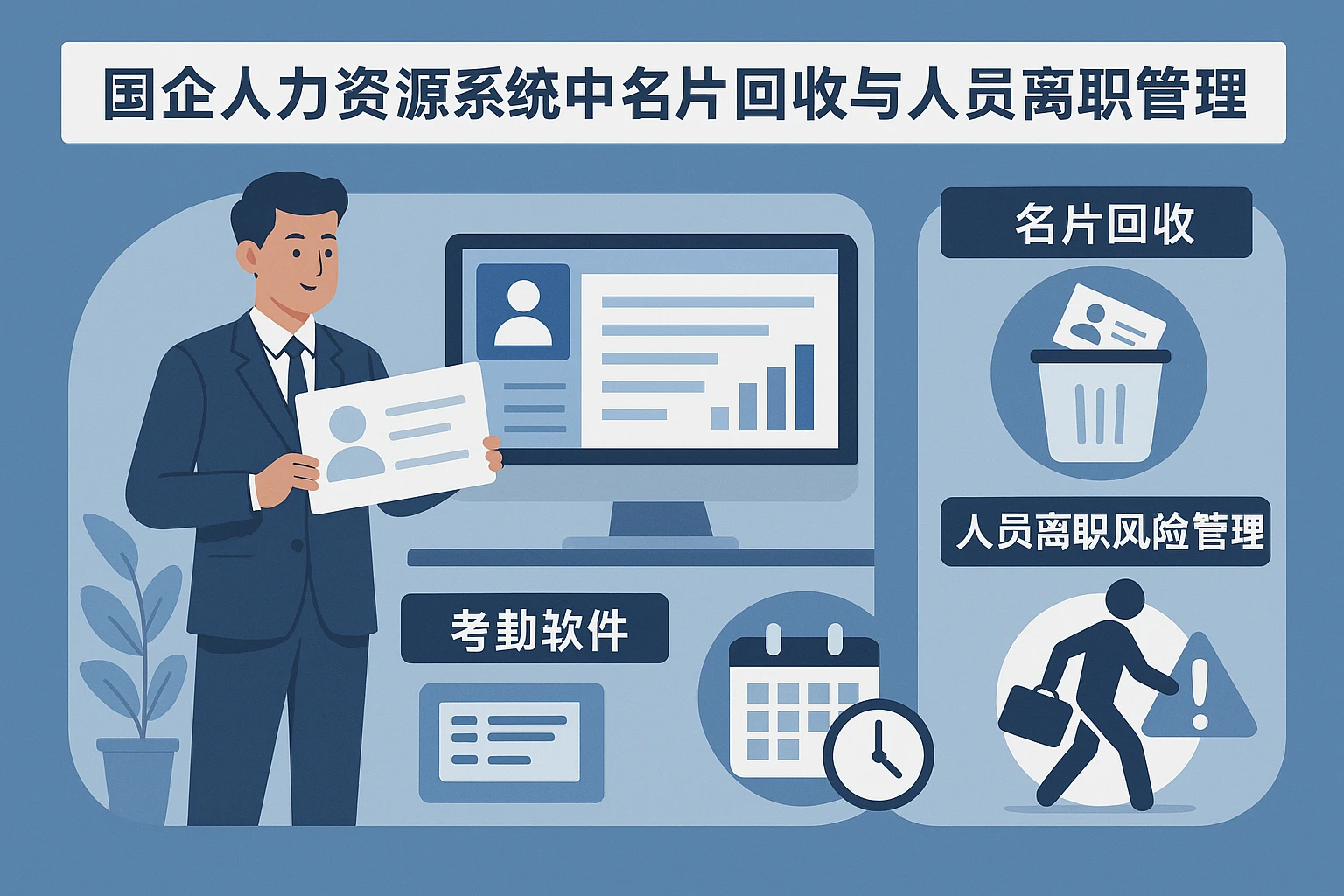 国企人力资源系统中的名片回收与人员离职风险管理——以人力资源软件和考勤排班系统为核心