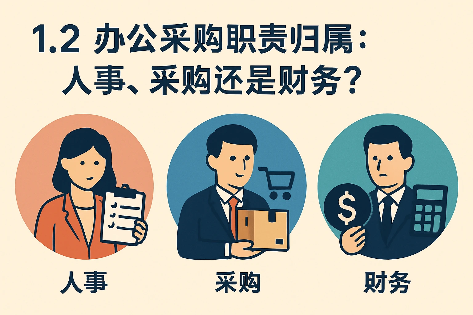 1.2 办公采购职责归属：人事、采购还是财务？