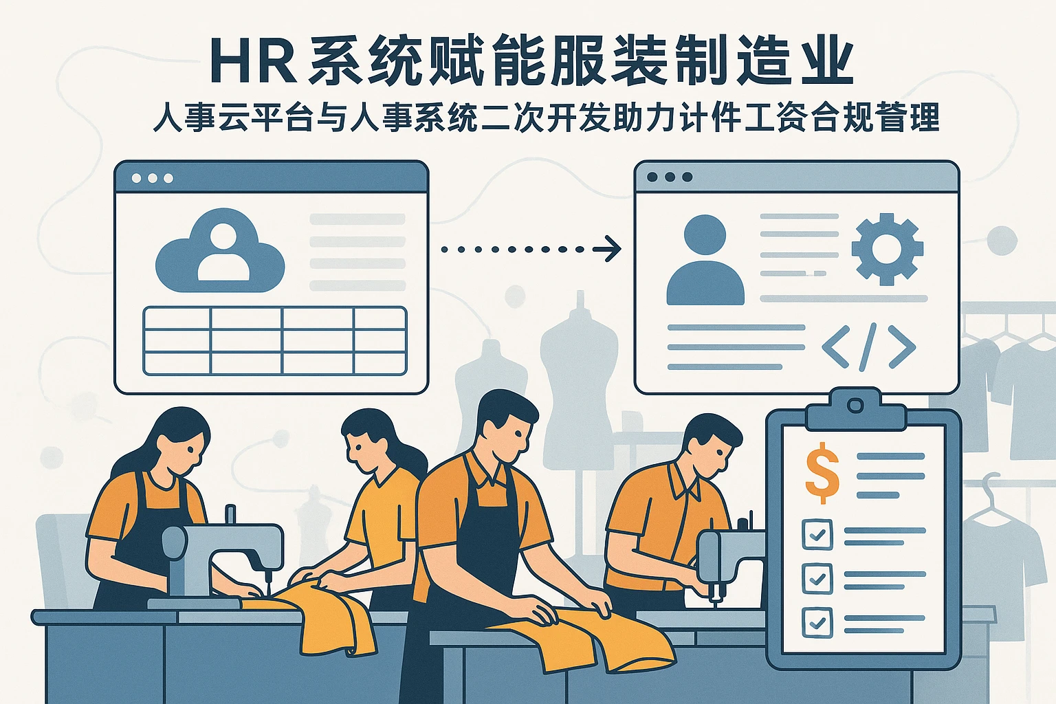 HR系统赋能服装制造业：人事云平台与人事系统二次开发助力计件工资合规管理