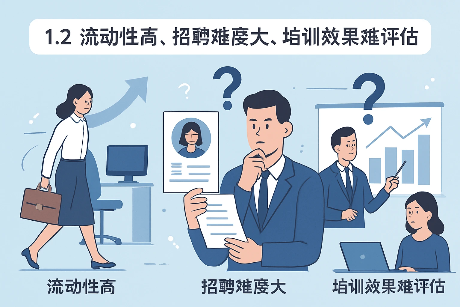 1.2 流动性高、招聘难度大、培训效果难评估