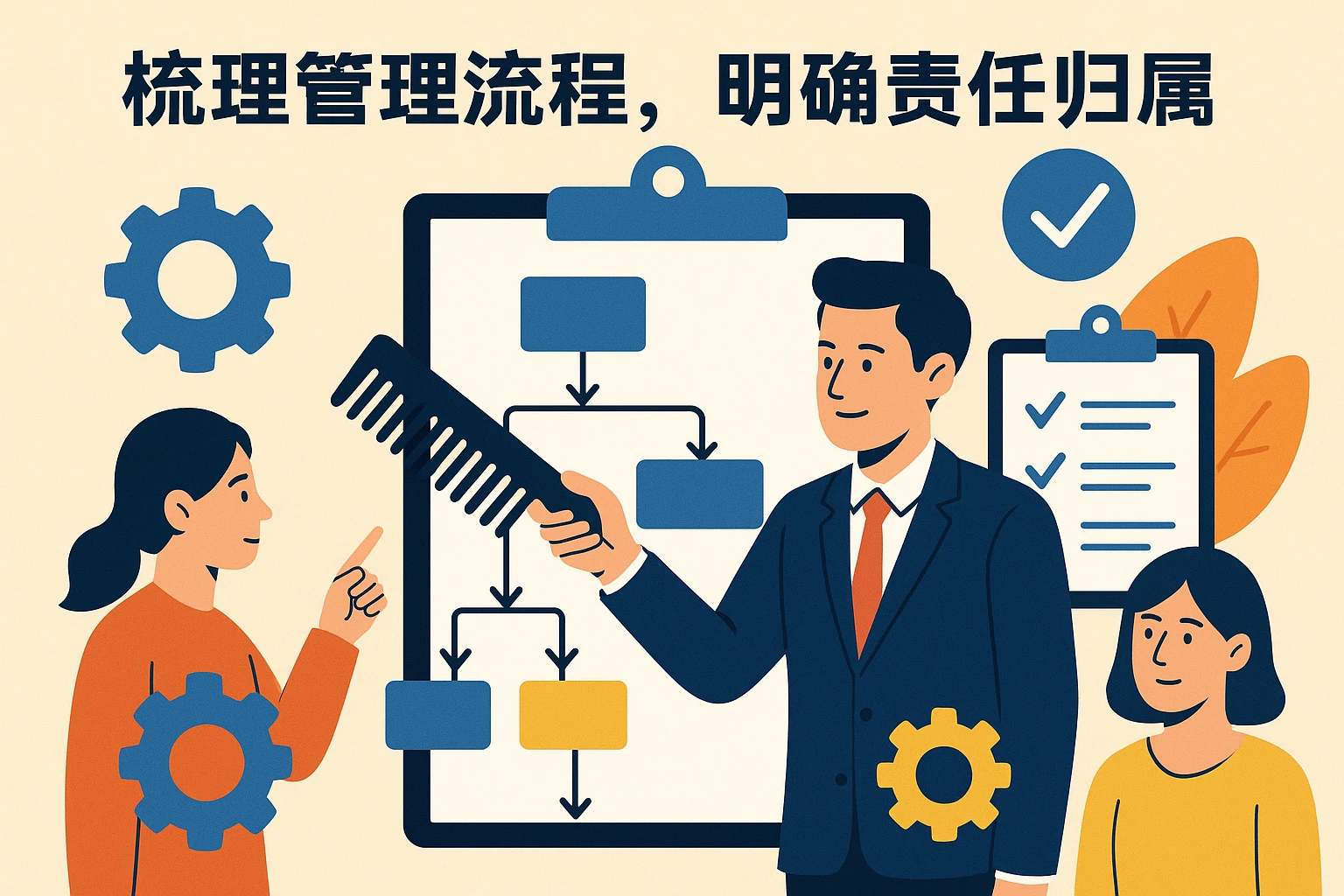 梳理管理流程，明确责任归属