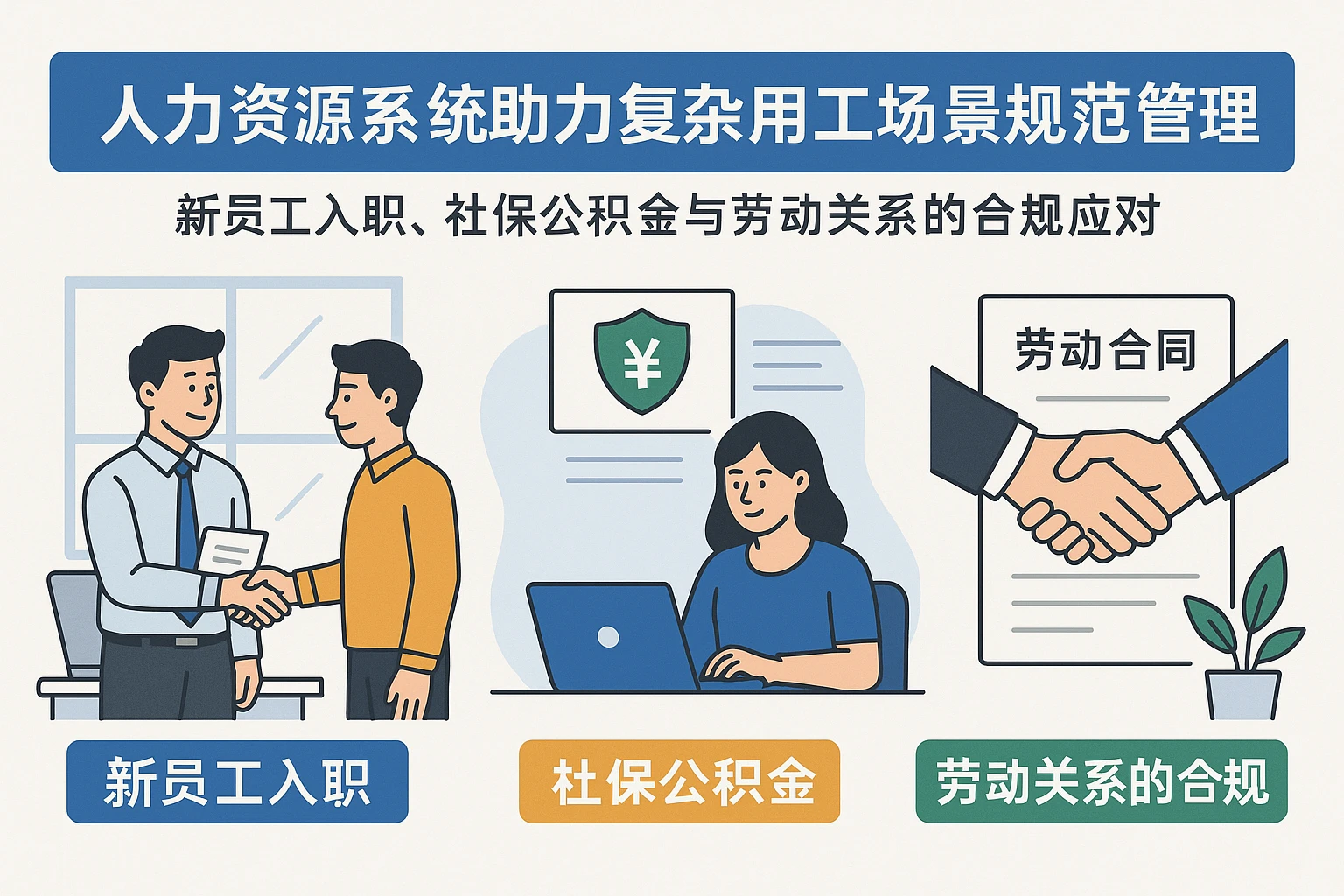 人力资源系统助力复杂用工场景规范管理 —— 新员工入职、社保公积金与劳动关系的合规应对
