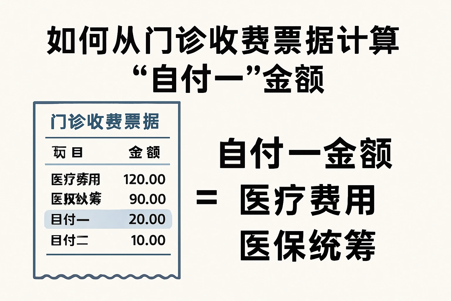 如何从门诊收费票据计算“自付一”金额