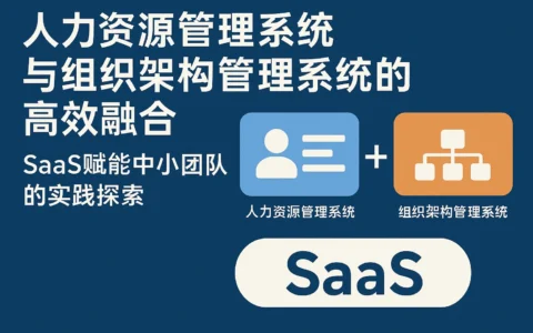 人力资源管理系统与组织架构管理系统的高效融合——SaaS赋能中小团队的实践探索