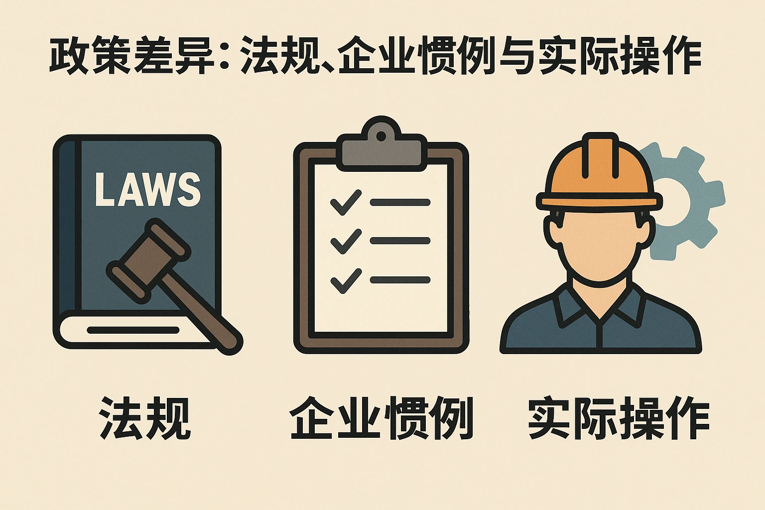 政策差异：法规、企业惯例与实际操作