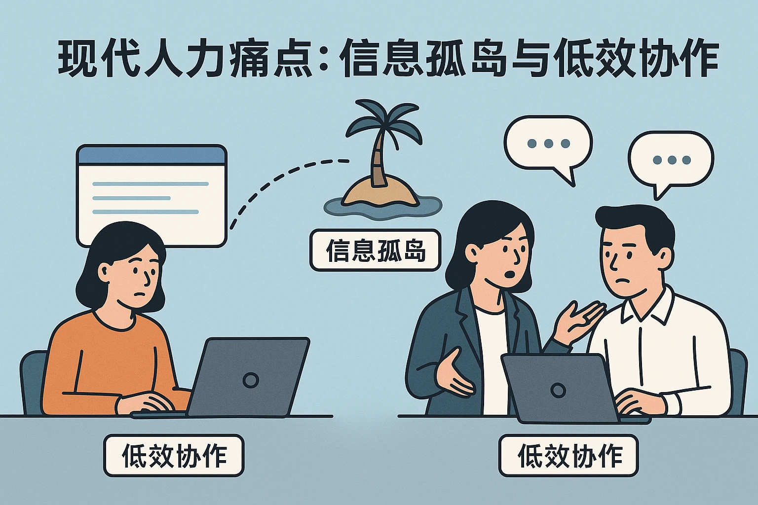 现代人力痛点：信息孤岛与低效协作