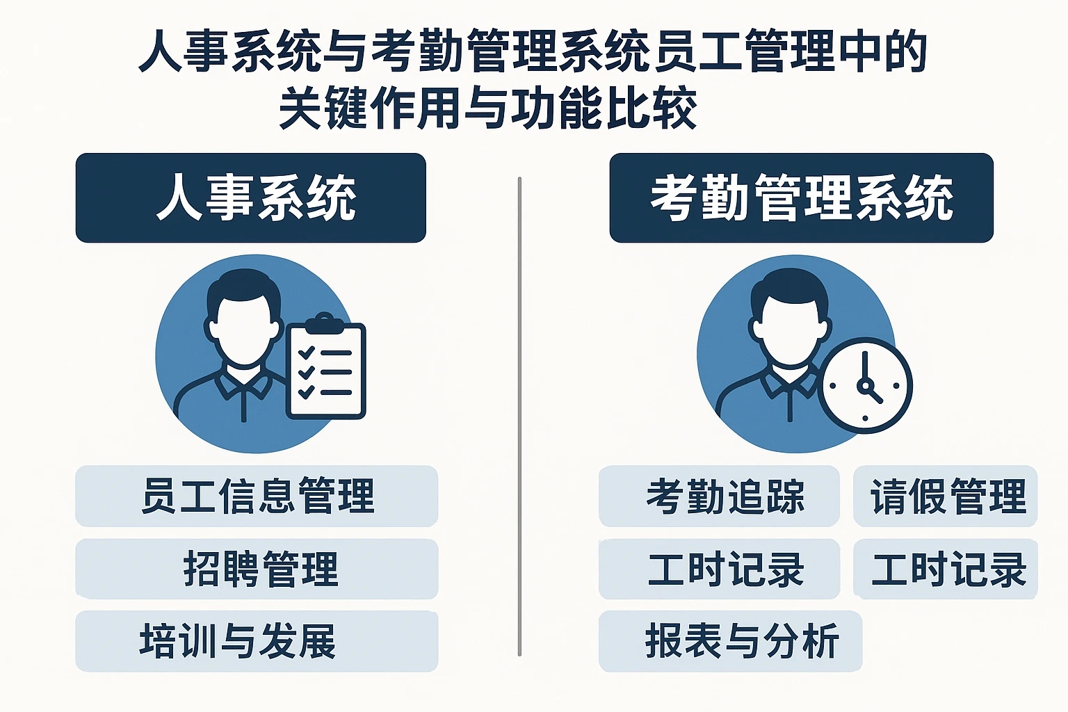 人事系统与考勤管理系统在员工管理中的关键作用与功能比较
