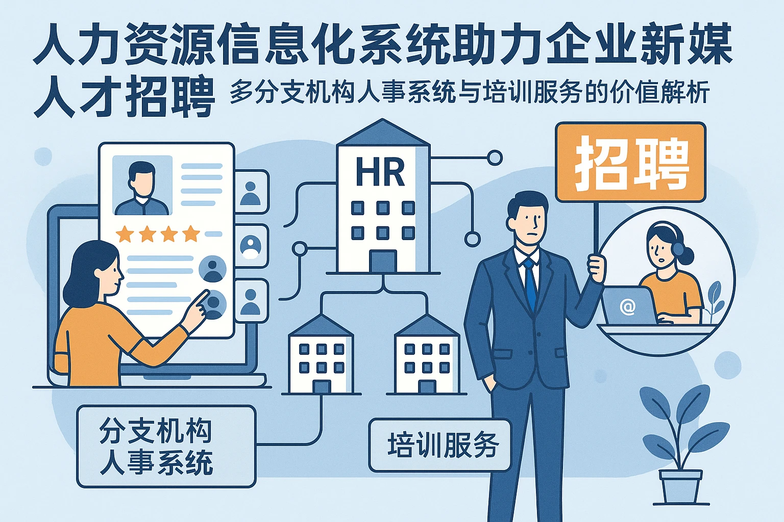 人力资源信息化系统助力企业新媒体人才招聘：多分支机构人事系统与培训服务的价值解析
