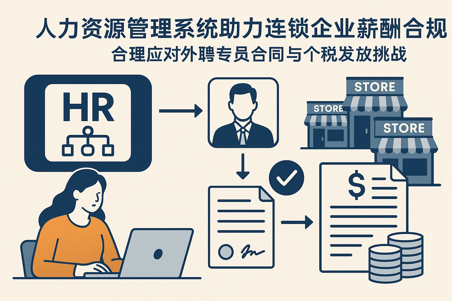 人力资源管理系统助力连锁企业薪酬合规：合理应对外聘专员合同与个税发放挑战