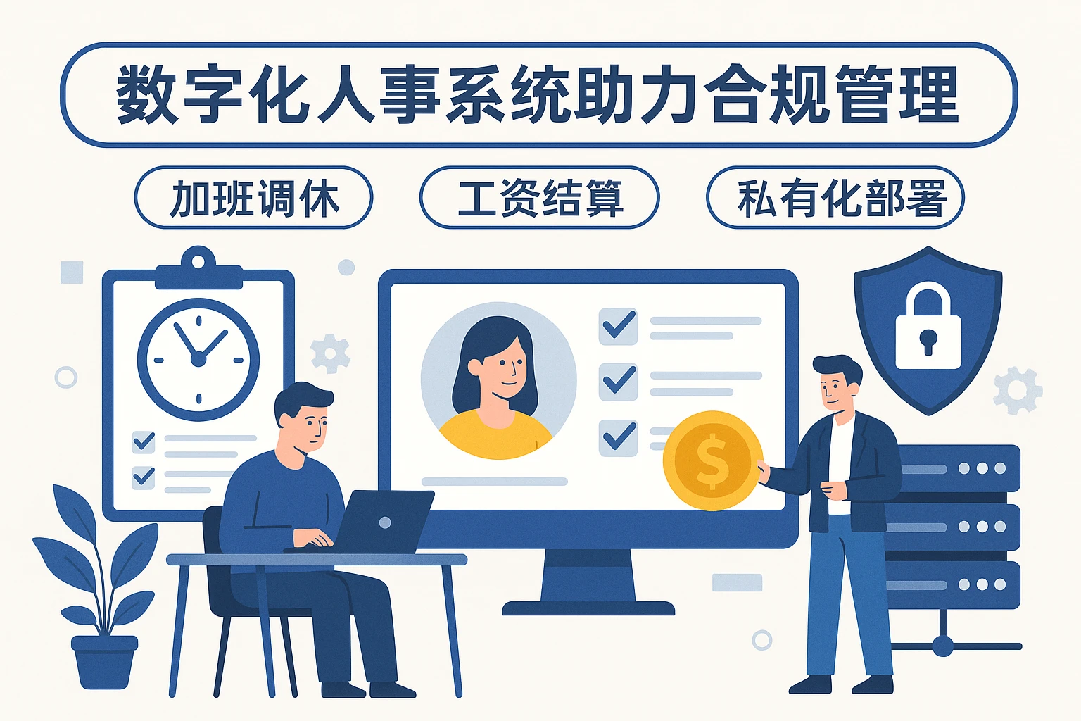 数字化人事系统助力合规管理——加班调休、工资结算与私有化部署的最佳实践