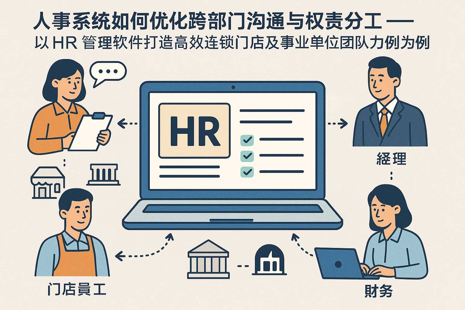 人事系统如何优化跨部门沟通与权责分工 —— 以HR管理软件打造高效连锁门店及事业单位团队为例