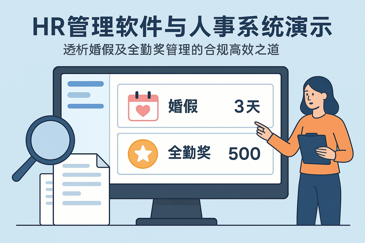 HR管理软件与人事系统演示：透析婚假及全勤奖管理的合规高效之道
