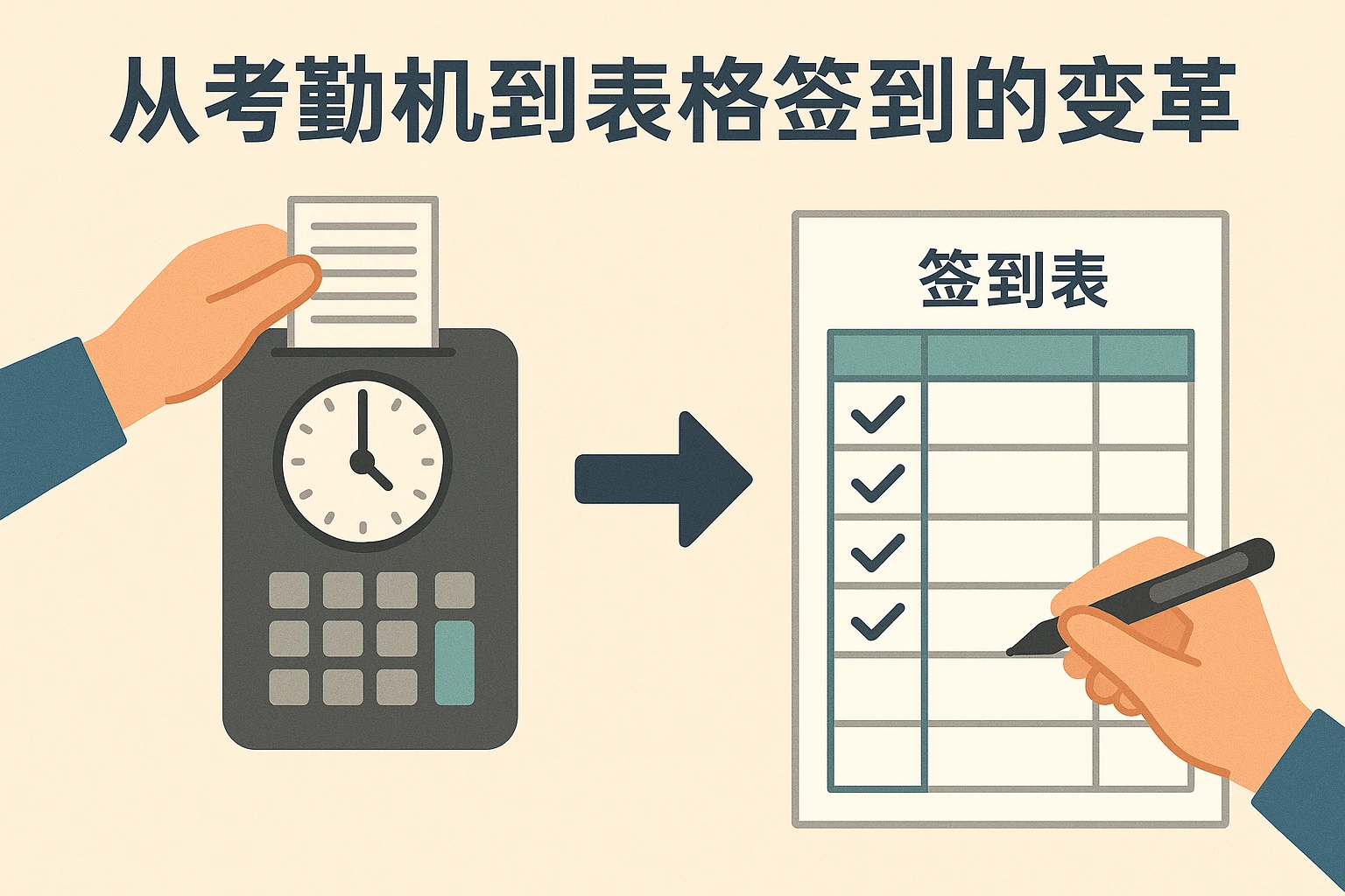 从考勤机到表格签到的变革