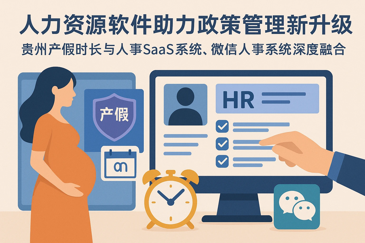 人力资源软件助力政策管理新升级——贵州产假时长与人事SaaS系统、微信人事系统的深度融合探析