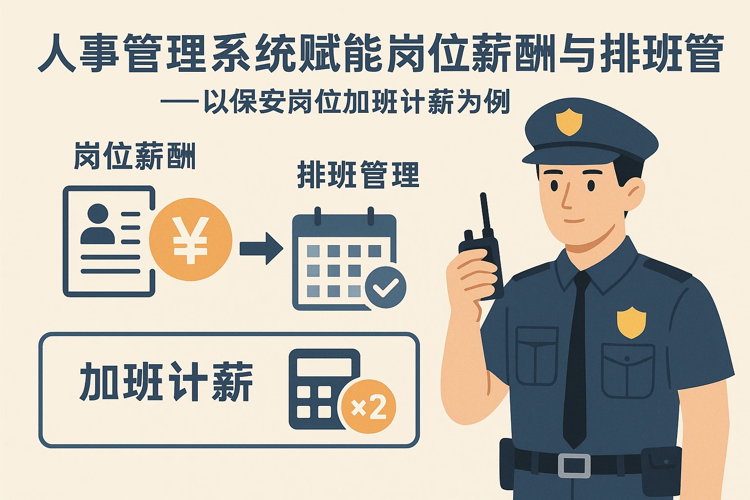 人事管理系统赋能岗位薪酬与排班管理——以保安岗位加班计薪为例