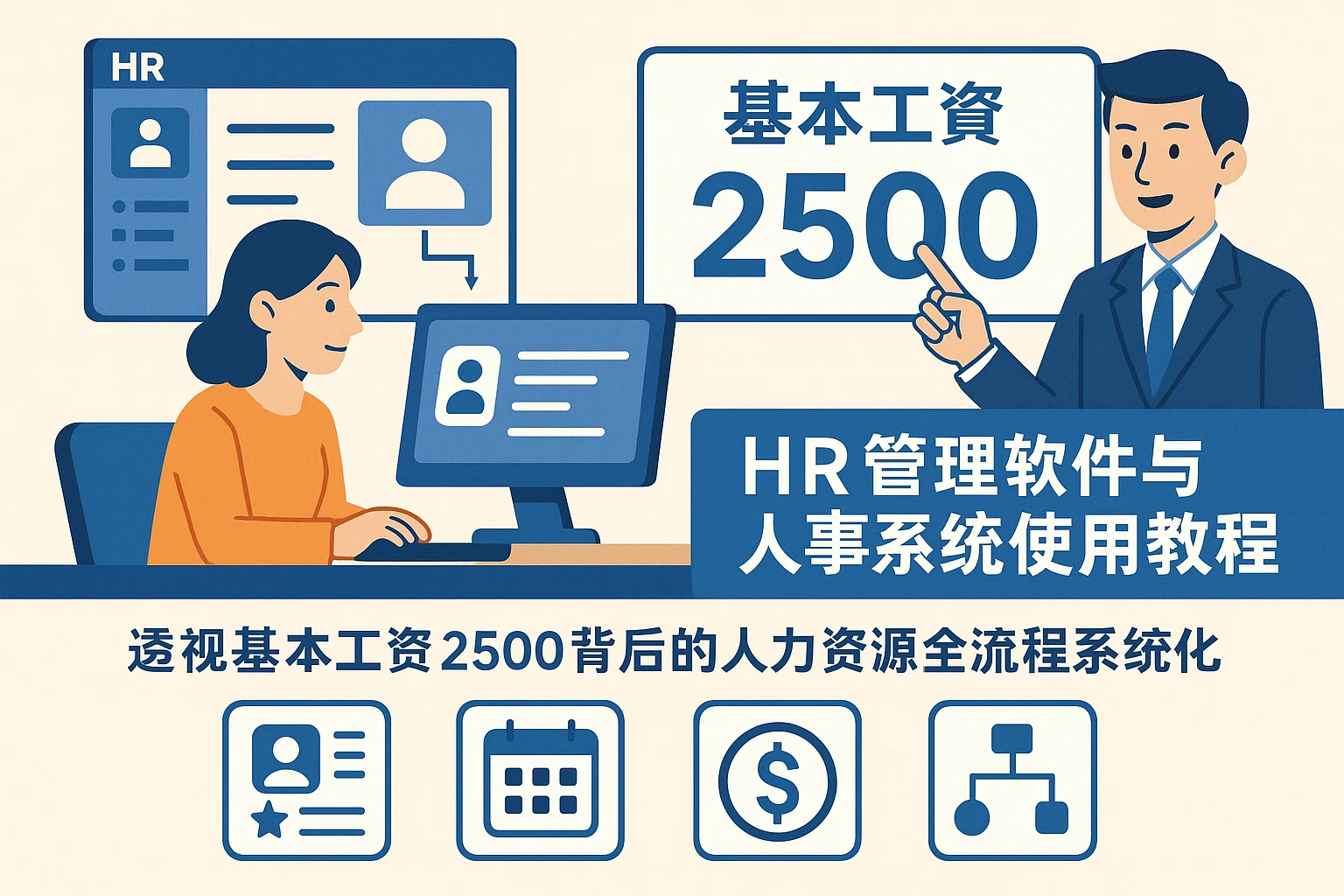 HR管理软件与人事系统使用教程：透视基本工资2500背后的人力资源全流程系统优化