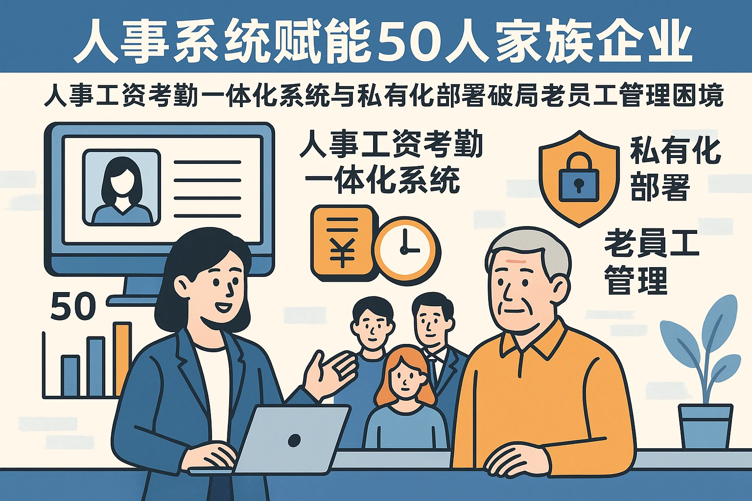 人事系统赋能50人家族企业：人事工资考勤一体化系统与私有化部署破局老员工管理困境