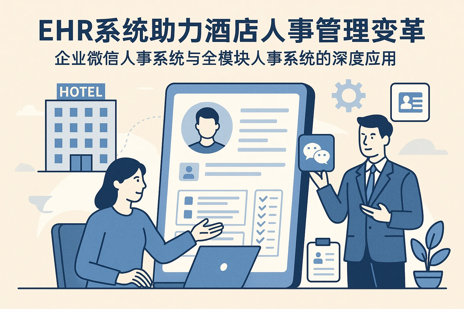 EHR系统助力酒店人事管理变革——企业微信人事系统与全模块人事系统的深度应用