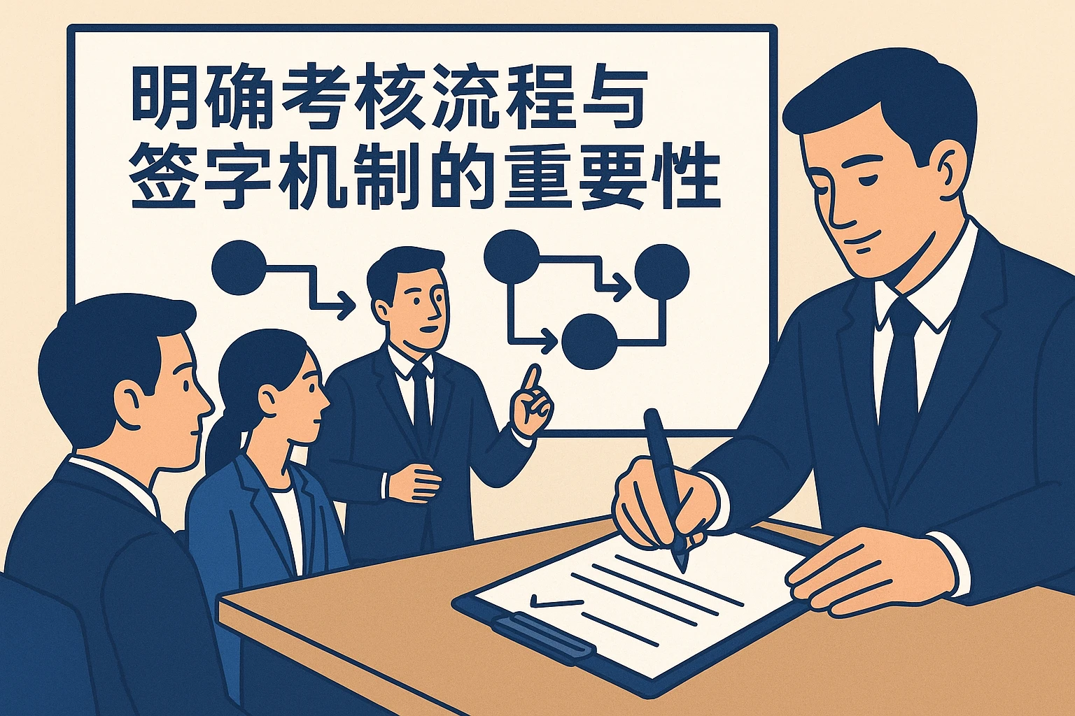 明确考核流程与签字机制的重要性