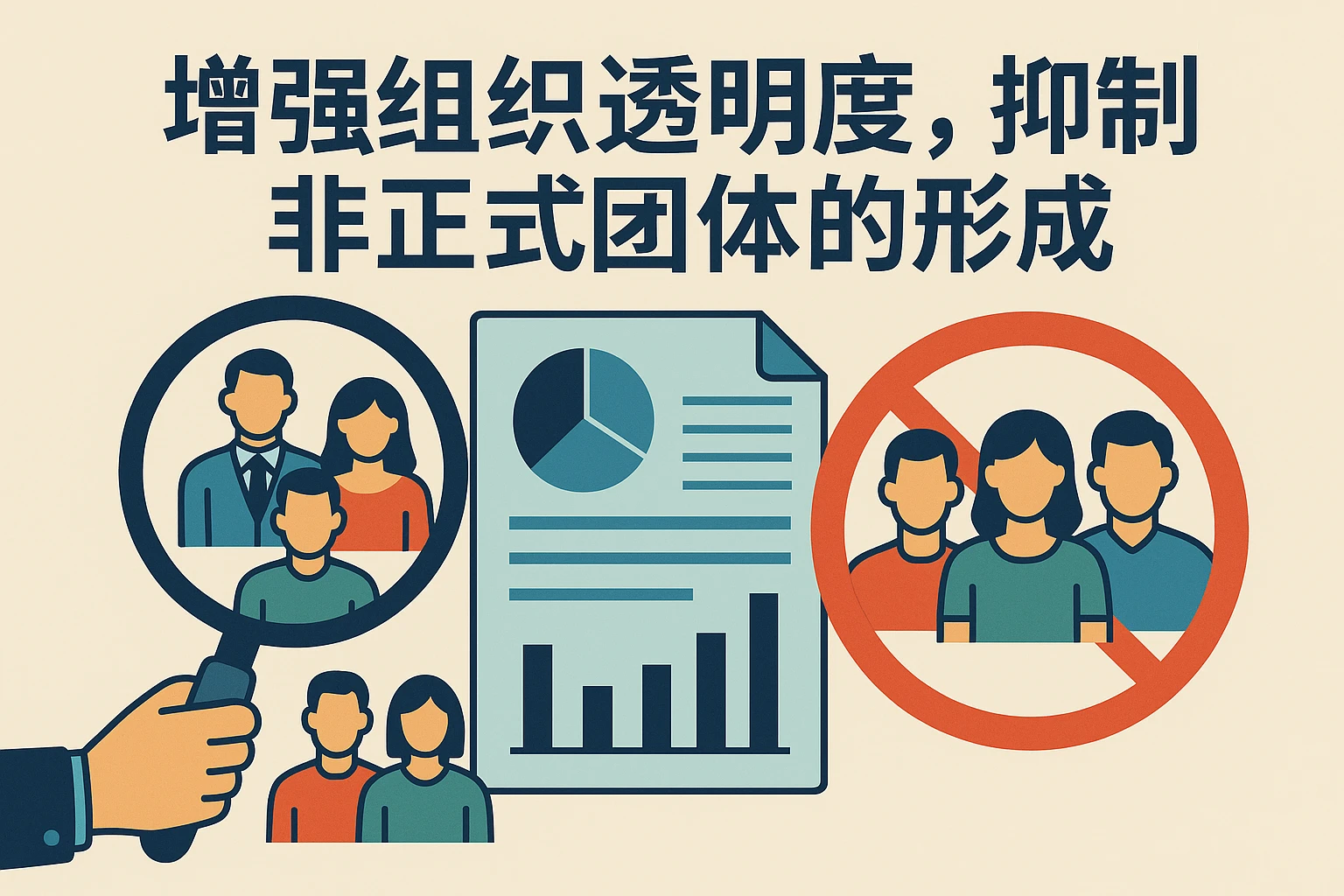 增强组织透明度，抑制非正式团体的形成