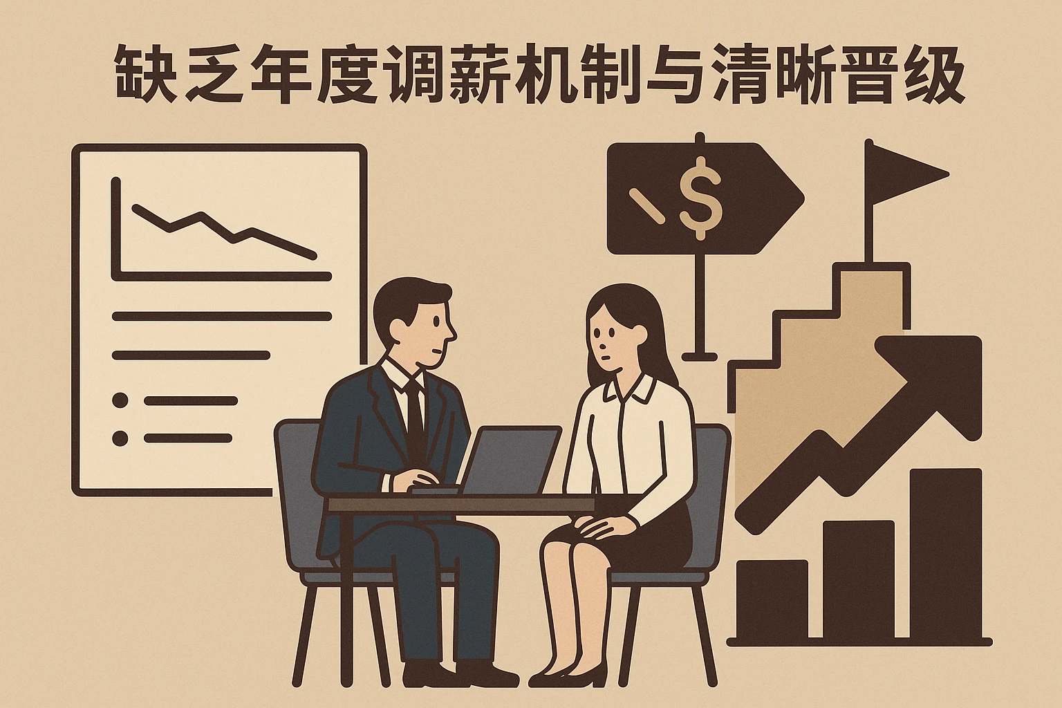 缺乏年度调薪机制与清晰晋级体系