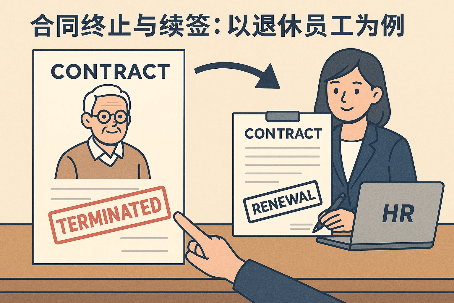 合同终止与续签：以退休员工为例