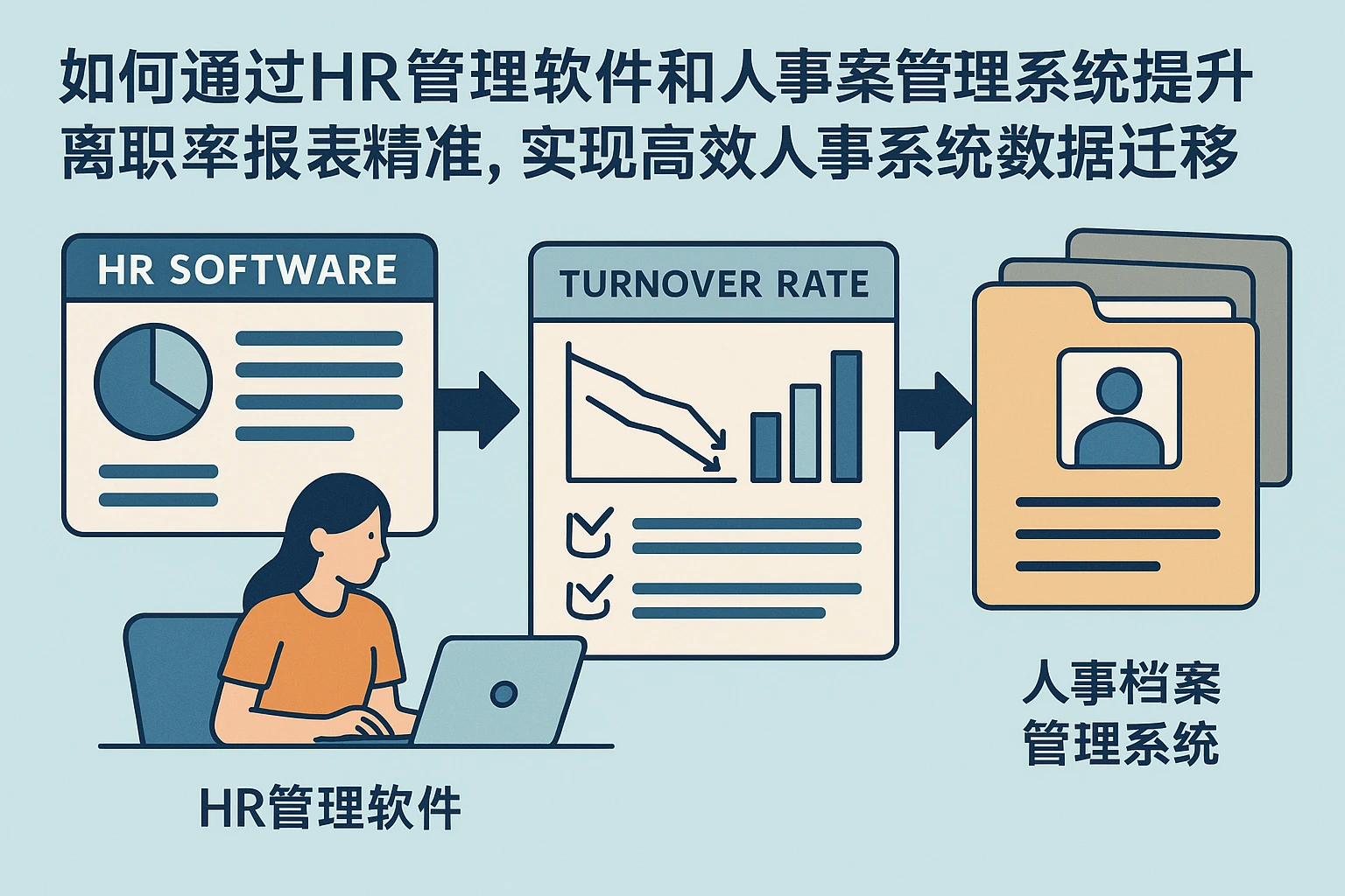 如何通过HR管理软件和人事档案管理系统提升离职率报表精度，实现高效人事系统数据迁移