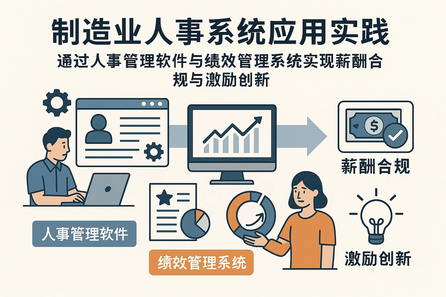 制造业人事系统应用实践：通过人事管理软件与绩效管理系统实现薪酬合规与激励创新