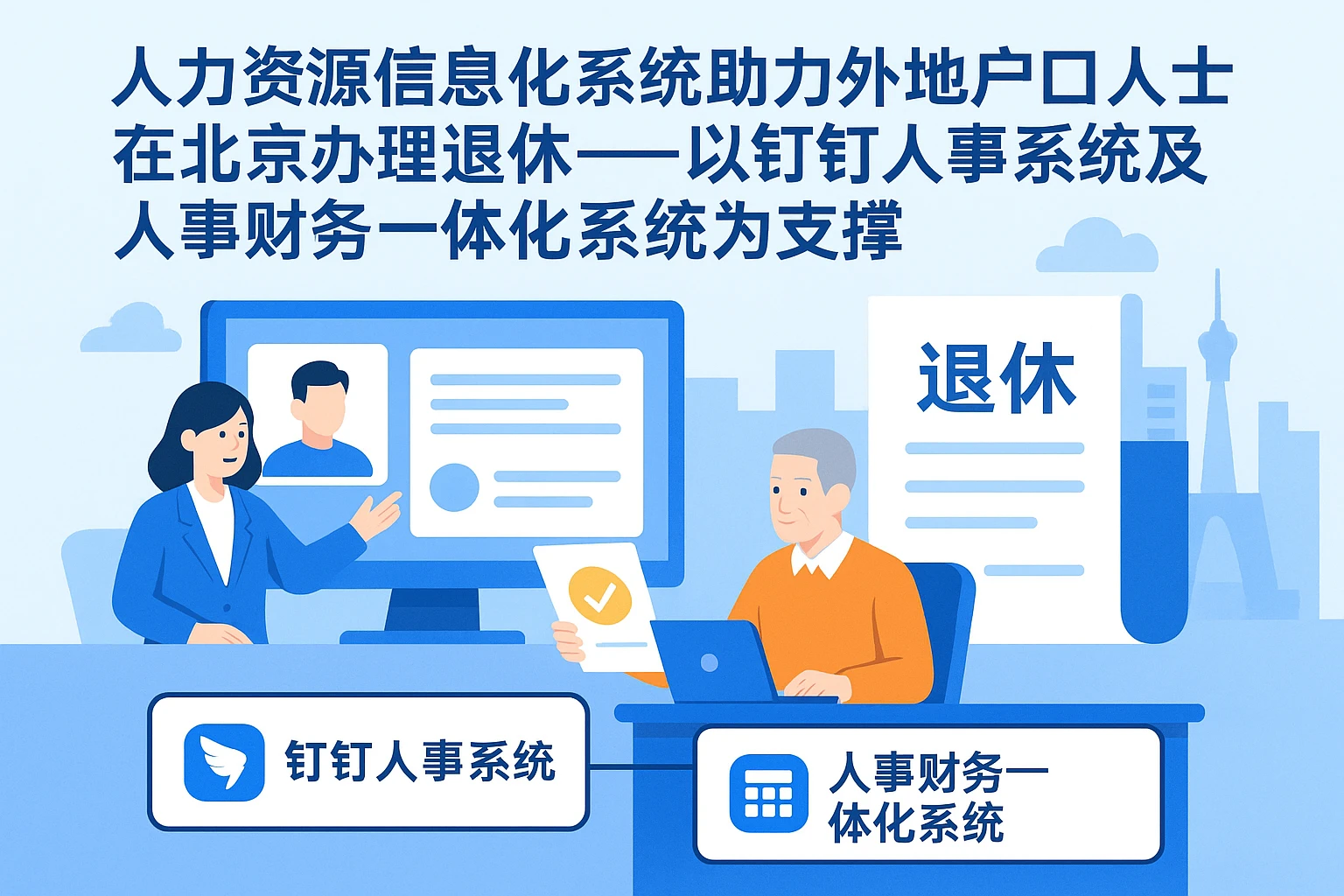 人力资源信息化系统助力外地户口人士在北京办理退休——以钉钉人事系统及人事财务一体化系统为支撑
