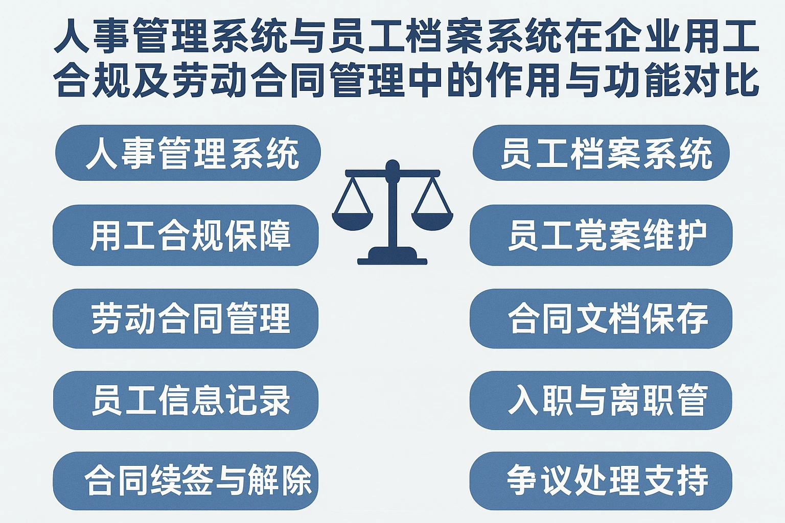 人事管理系统与员工档案系统在企业用工合规及劳动合同管理中的作用与功能对比